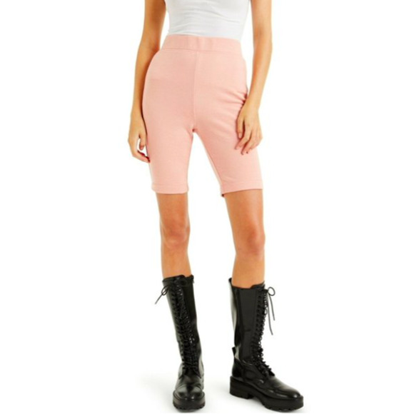 Culpos x INC Women's Biker Shorts Blush Pink SZ MEDIUM Biker Pull-On Solid - Picture 3 of 9